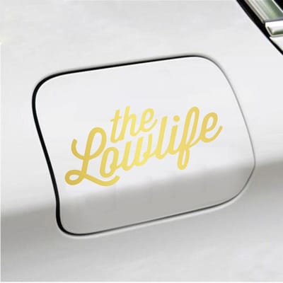 Bumpersticker - The Lowlife - 6,7 X 14,8 - Goud