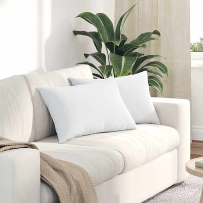vidaXL - Zitkussens - 2 - st - Stof - Wit - 60 - x - 40 - cm
