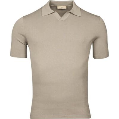 Thomas Maine Polo Single Knit Garment Dye Light Stone Wash No Buttons Collar Dusty Green / male