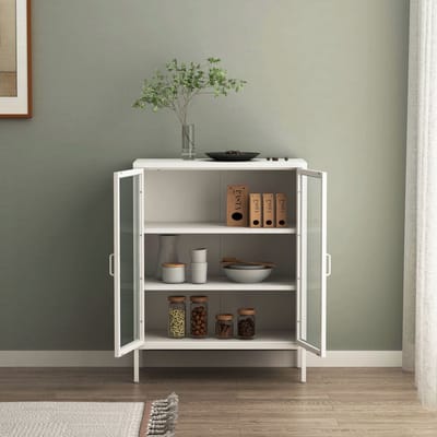 Vitrinekast Fauske 101,5x80x40 cm wit