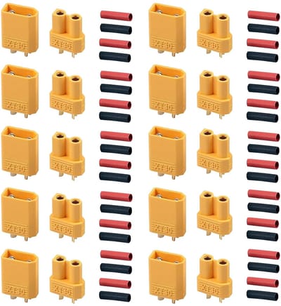 Store_9 - XT30 Bullet Plug Connectors - 10 Paar Mannelijke Vrouwelijke Stekkers - Verguld Nylon - Inclusief Krimpkousen - Geschikt voor Auto Boot R...