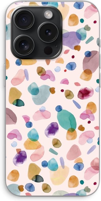 Case Company® - Hoesje geschikt voor iPhone 15 Pro hoesje - Terrazzo Memphis - Soft Cover Telefoonhoesje - Bescherming aan alle Kanten en Schermrand