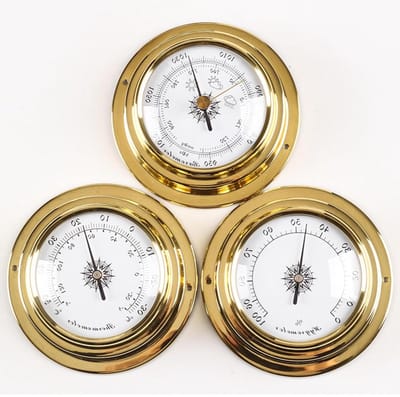 Weerstation Set - Barometer Thermometer - Buiten Weer Meten - Analoge Weersvoorspelling - 98 cm - Goud