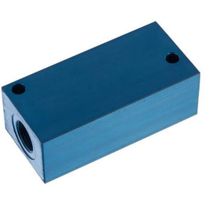 4xG 3/8'' Aluminium Verdeelblok Eenzijdig 16 Bar - FL4X-F-A-038G