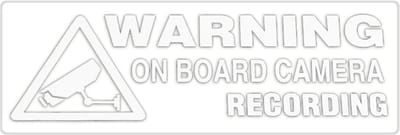 Waarschuwingsstickers Camera - Beveiligingsstickers Opname - Voertuig Beveiligen - Waterproof PVC Materiaal - 1 Stuk - Wit Zwart