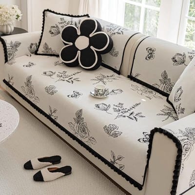 Luxe Bankmat Handdoek Met Pomponrand Bankhoezen voor Woonkamer L-vorm Chaise Lounge Bankhoes Huisdieren Kinderen Mat Hoes 70x70cm 1pcs