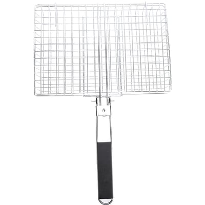 Panier à Grillades Portable Pliant Grille de Barbecue pour Poisson Légumes Crevettes Accessoires de Cuisson Barbecue A white