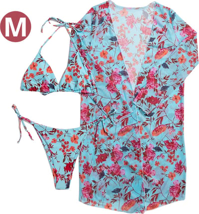 Bovista Bikini Dames - Meisjes Bikini - Badpak - Push Up - Vrouwen Badkleding - Zwemmen - Sexy Set - Top & Broekje - Diep Hemelsblauw - Maat M