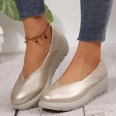 Dames Mode Sleehak Pumps Lente Zomer Lichtgewicht Platform Loafers Vrouw Zachte Zool Comfort Casual Schoenen Grote Maat 42 37 brown