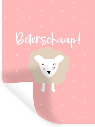 Muurstickers - Sticker Folie - Beterschap - Quote - Schapen - 30x40 cm - Plakfolie - Muurstickers Kinderkamer - Zelfklevend Behang - Zelfklevend behangpapier - Stickerfolie