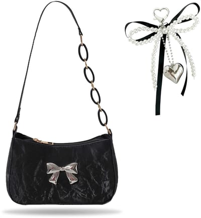 Dailygoods- Schoudertas Zwart - Kleine Handtas Dames - Retro Handtas - PU Schoudertas - Multifunctioneel - 12x21x5 cm
