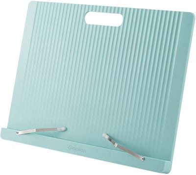 Gloovon® Ergonomische Boekenstandaard - Mintgroen - Verstelbaar (5 standen) - Met Boekklemmen & Handvat - 34x24cm