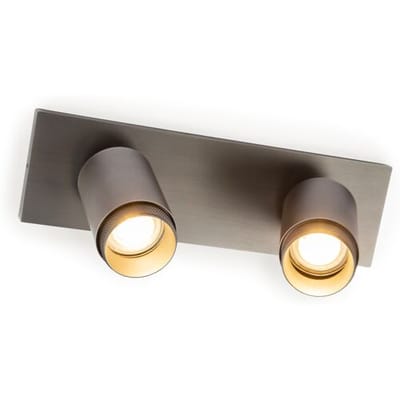 KS Verlichting - plafondlamp - Scott - 2 spot - GU10 - luxe verlichting - dimbare lamp - opbouwspot - aluminium - gun metal