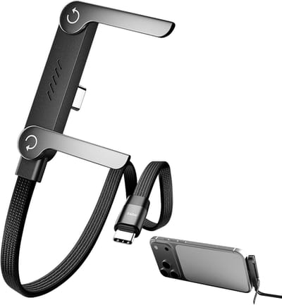 Oplaadkabel met standaard - Gevlochten kabel - TENZHVXI® - 2-in-1 - 240W - Gemaakt van zinklegering - Met aan de zijkant gemonteerde telefoonhouder - 1 Stuk - Voor Smartphone Tablet En Laptop