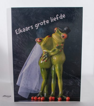 Huwelijk wenskaart – Kikker bruidspaar kaart | Kleintje Fotografie