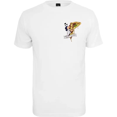 Mister Tee - Pizza Love Unisex T-shirt - XS - Wit