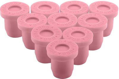 ORGA-BOX set van 10 siliconenvoetjes voor boorgaten van 10,5 mm pastelrode antislip rubbervoetjes