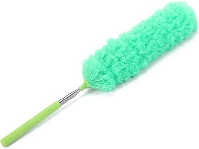 Uittrekbare plumeau - Spinnenweb verwijderaar - Hoge oppervlakken reinigen - Flexibele microvezelkop - Uittrekbaar tot 88 cm - Groen