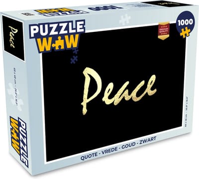 Puzzel Quote - Vrede - Goud - Zwart - Legpuzzel - Puzzel 1000 stukjes volwassenen