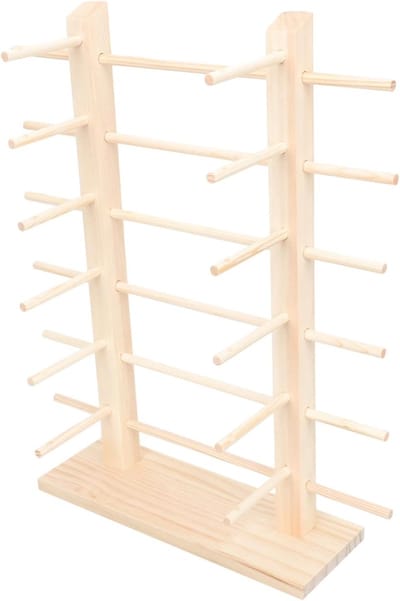 Brillenstandaard Hout - Zonnebrilhouder Display - Brillen Organiseren - Twee Rijen 12 Vakken - 415 cm Lengte - Beige