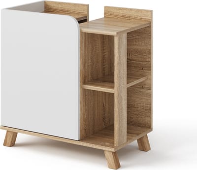Vicco Karen Wastafelonderkast – 60 x 65 cm met deur en open vakken Sonoma/Wit