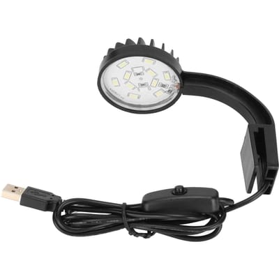 Aquarium Clip Lamp 5W 5V 12 LED's Blauw Wit Licht Hoge Helderheid Verstelbare Hoek USB Clip zwart