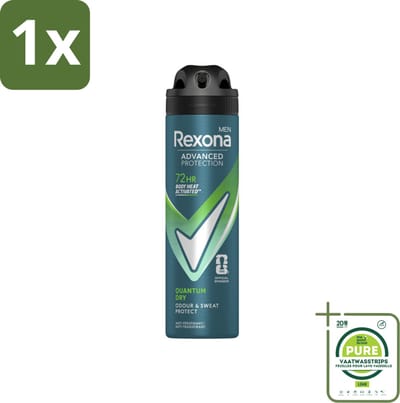 1 x Rexona Men Deodorant Spray Advanced Protection Quantum Dry 150 ml - Deodorant Spray - Zweetbestendig - Frisheid - Transpiratiebestendig - Motion Sense