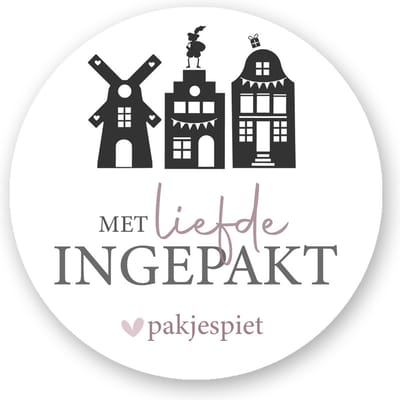 10x Sinterklaas / Sint - Sluitsticker Met liefde ingepakt - Sluitstickers Pimp Studio - pakjespiet - Sluitzegel - Envelop sticker - Kaart - Cadeau – Gift – Cadeauzakje - Pakjesavond - 5 december - 40mm