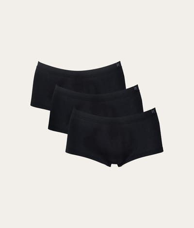 Undiemeister Hipster Dames 3-pack Korte Pijpjes Slim Fit Platte Naden Tencel - Volcano Ash (Zwart) - Maat S