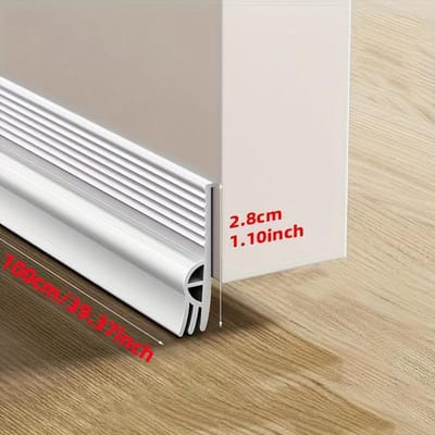 1 stuks Verstelbare Tochtstopper Onder Deur, 39,37 inch Weerstripafdichting, Niet-Markerende Geluidsisolatieblokker voor Buiten- & Binnendeuren white