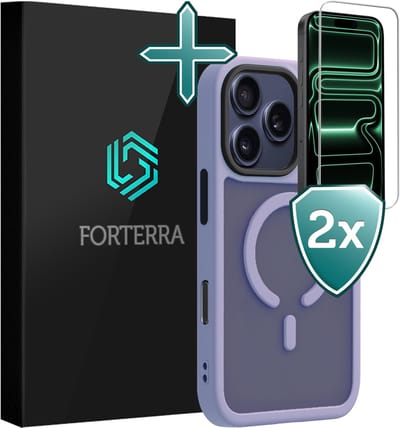 Hoesje Met 2x Screenprotector - Geschikt voor Apple iPhone 17 Pro - Magsafe Compatible - Sterk & Shockproof - Shock Proof Case - Back Cover - Telefoon Hoes - Lila