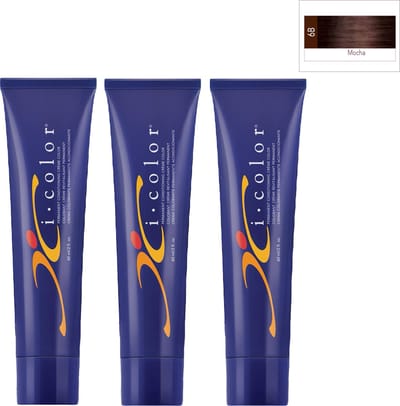 ISO i color Permanent Conditioning Crème Color 60ml 6B (6.8) Mocha x 3 tubes