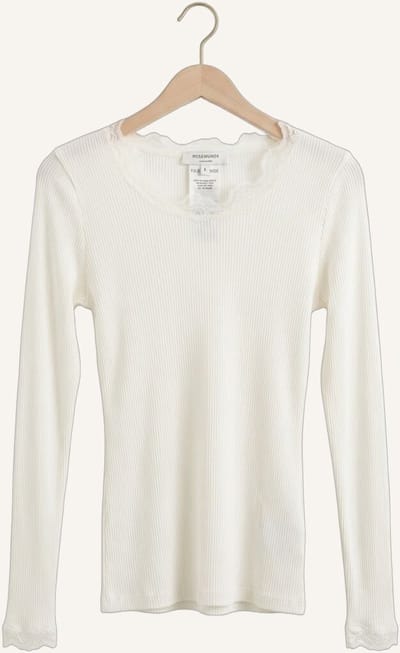 Rosemunde Babette Silk T-shirt Lace Tops & T-shirts Dames - Shirt - Wit - Maat S