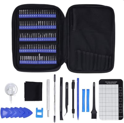 Schroevendraaierset - Precisie Tool Kit - Elektronica Reparatie - Flexibele As - 60 Bits - Grijs
