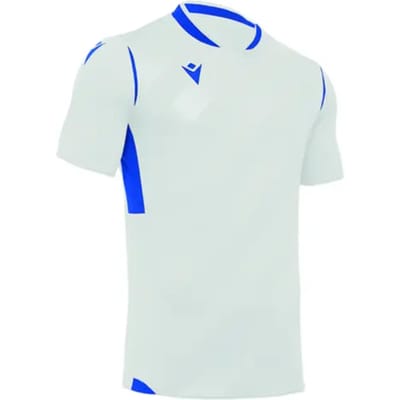 Macron Kimah Shirt Korte Mouw Kinderen - Wit / Royal | Maat: 7-8 Y