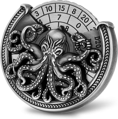 7-in-1 Metalen D&D Dobbelstenen Set met Octopus Spinner en Geschenkdoos