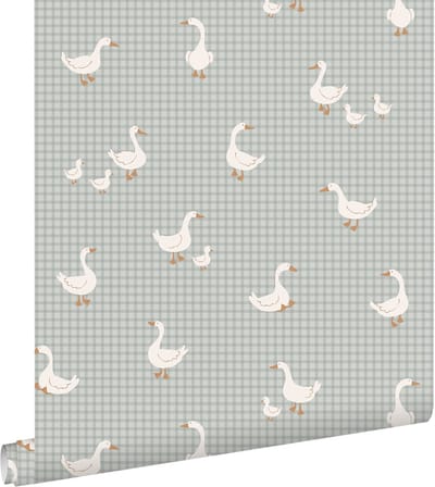 ESTAhome behang schattige ganzen blauw - 50 x 900 cm - 132187