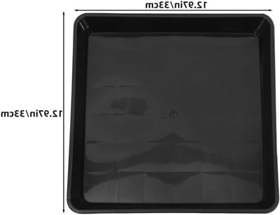 Omgoods - Set van 2 Vierkante Planten Onderzetters 35 cm Zwart