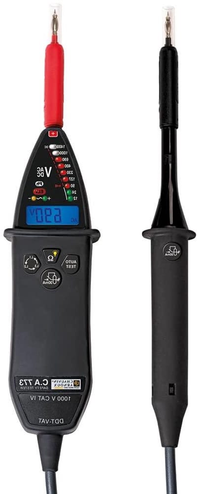 Spanningstester - Meetinstrument - Elektrische Inspectie - LED en Digitaal Display - IP65 CAT IV - Zwart