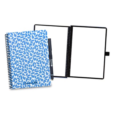 Bambook Leaf uitwisbaar notitieboek - Blauw Breeze - A5 - Blanco pagina's - Duurzaam, herbruikbaar whiteboard schrift - Met 1 gratis stift