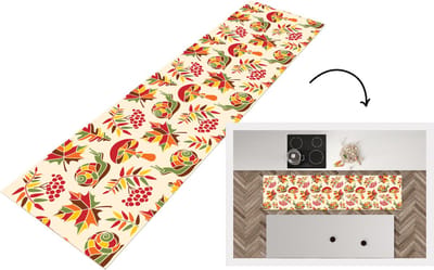Keukenloper - Loper keuken - Herfst - Slakken - Patroon - 200x50 cm - Keukenloper vinyl