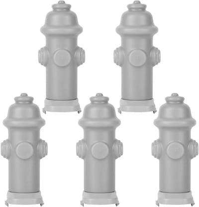 Honden Plaspaal - Honden Urinoir - Zindelijkheidstraining Hond - Realistisch Hydrant Ontwerp - 5 Stuks - Grijs