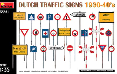 MiniArt Modelbouwpakket Militaire voertuigen - 35661 Dutch Traffic Signs 1930-40s Plastic - 1:35 - Modelbouw