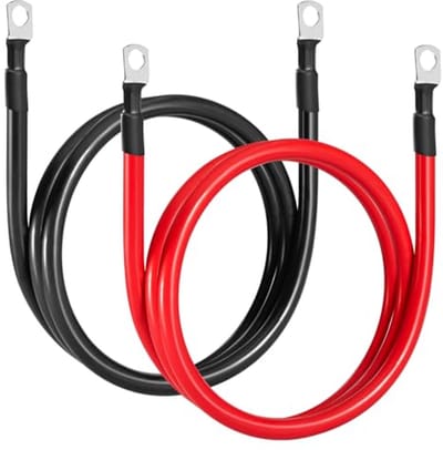Accukabel 35mm2 voor Auto - Zuurstofvrije Koperkabel - 2 Stuks 100cm 150A 450V - Geschikt voor 12V en 24V Autoaccu's