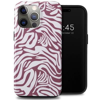 Selencia Hoesje - Geschikt voor Apple iPhone 15 Pro Max - Backcover - Trippy Swirl Dark Rose
