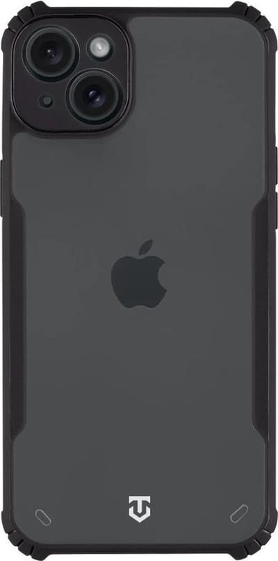 Tactical-iPhone 15 Plus – 14 Plus Antischock hoesje – BackCover – achterkantje – Transparant Zwart