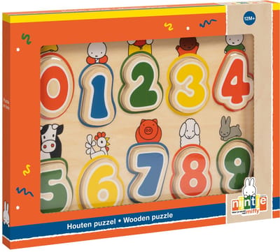Nijntje houten cijferpuzzel, puzzel met cijfers- educatief speelgoed junior - peuter, kleuter - vanaf 1 jaar - Bambolino Toys cadeau tip