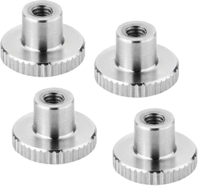 Set van 4 SOTECH kartelmoeren M3, roestvrij staal V2A (SS304), hoge vorm, DIN 466, metrische kartelmoeren met gekartelde zijkanten.