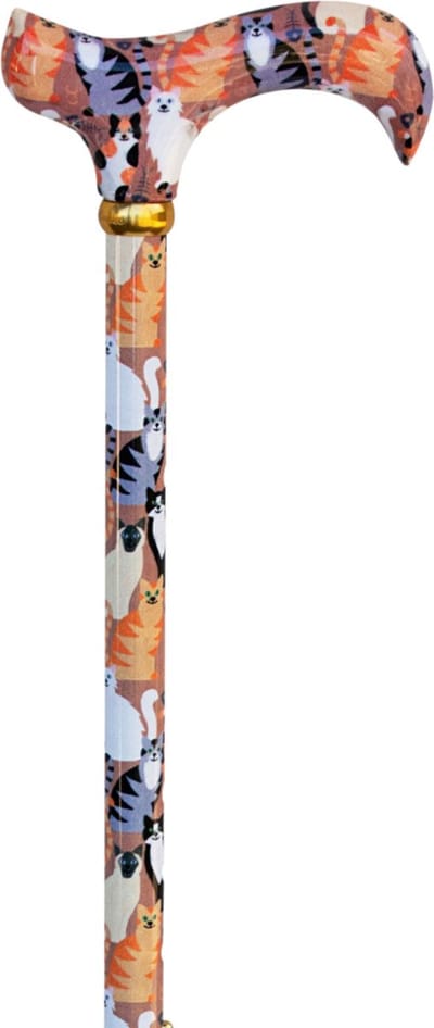 Classic Canes Verstelbare wandelstok - Katten - Verstelbaar - Lengte 73 - 95 cm - Extra Korte Stand 63 cm - Aluminium - Derby handvat - Gewicht 265 gram - Diameter wandelstok 16 mm - Wandelstokken - Voor heren en dames - Uitschuifbare wandelstok