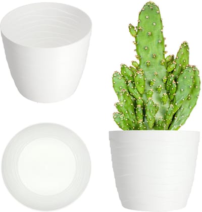 KADAX Bloempot van kunststof, diameter 11-19 cm, 7 kleuren, eenvoudige plantenpot, moderne plantenbak, robuuste bloempotbescherming, ronde pot, diameter 13 cm, wit